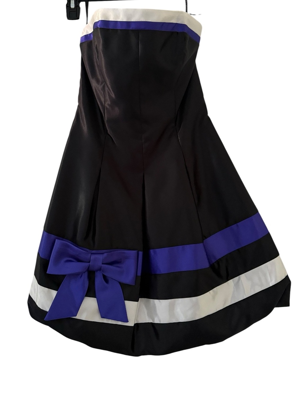 VTG Jessica McClintock For Gunne Sax Strapless Mini Cocktail Dress Purple Bow